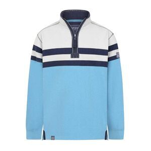 Lazy Jacks Mens Quarter Zip Sweatshirt / Ocean Blue